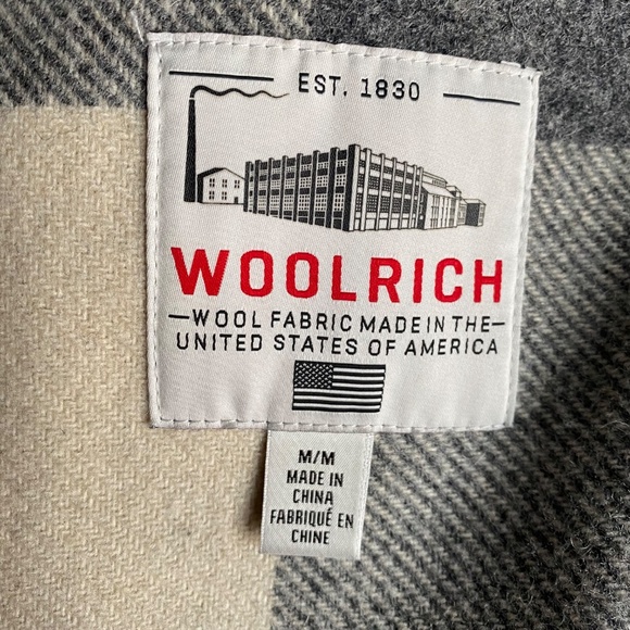 Woolrich Giant Buffalo Wool Coat in grey and ivory Size M - Picture 12 of 14